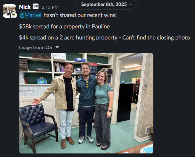 Slack message from Nick Turnbull